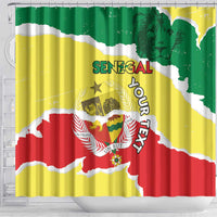 Custom Senegal Beach Soccer 2025 Shower Curtain Allez Lions de la Teranga