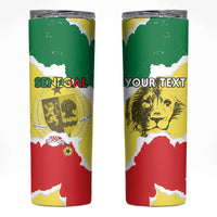 Custom Senegal Beach Soccer 2025 Skinny Tumbler Allez Lions de la Teranga