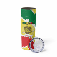 Custom Senegal Beach Soccer 2025 Skinny Tumbler Allez Lions de la Teranga
