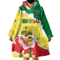 Custom Senegal Beach Soccer 2025 Wearable Blanket Hoodie Allez Lions de la Teranga