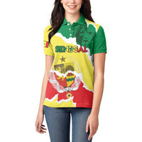 Custom Senegal Beach Soccer 2025 Women Polo Shirt Allez Lions de la Teranga