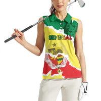 Custom Senegal Beach Soccer 2025 Women Sleeveless Polo Shirt Allez Lions de la Teranga