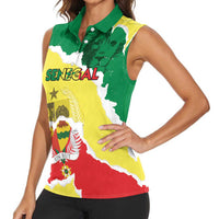 Custom Senegal Beach Soccer 2025 Women Sleeveless Polo Shirt Allez Lions de la Teranga