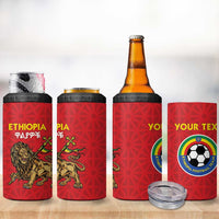 Custom Ethiopia Football 4 in 1 Can Cooler Tumbler Come On Walia Ibex
