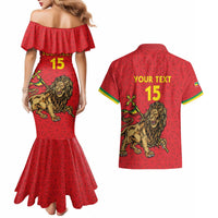 Custom Ethiopia Football Couples Matching Mermaid Dress and Hawaiian Shirt Come On Walia Ibex