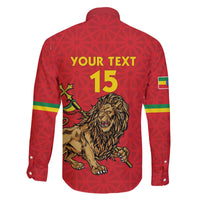 Custom Ethiopia Football Family Matching Off The Shoulder Long Sleeve Dress and Hawaiian Shirt Come On Walia Ibex