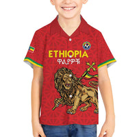 Custom Ethiopia Football Family Matching Off Shoulder Short Dress and Hawaiian Shirt Come On Walia Ibex