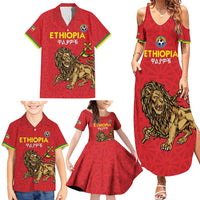 Custom Ethiopia Football Family Matching Summer Maxi Dress and Hawaiian Shirt Come On Walia Ibex