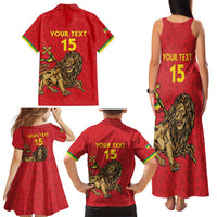 Custom Ethiopia Football Family Matching Tank Maxi Dress and Hawaiian Shirt Come On Walia Ibex