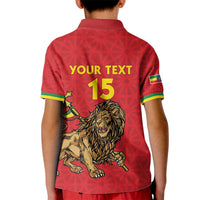 Custom Ethiopia Football Kid Polo Shirt Come On Walia Ibex