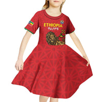 Custom Ethiopia Football Kid Short Sleeve Dress Come On Walia Ibex