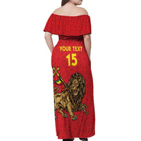 Custom Ethiopia Football Off Shoulder Maxi Dress Come On Walia Ibex