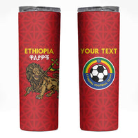 Custom Ethiopia Football Skinny Tumbler Come On Walia Ibex