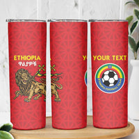Custom Ethiopia Football Skinny Tumbler Come On Walia Ibex