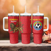 Custom Ethiopia Football Tumbler With Handle Come On Walia Ibex