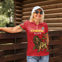Custom Ethiopia Football Women Polo Shirt Come On Walia Ibex