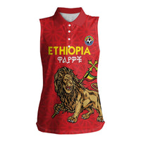 Custom Ethiopia Football Women Sleeveless Polo Shirt Come On Walia Ibex