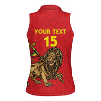 Custom Ethiopia Football Women Sleeveless Polo Shirt Come On Walia Ibex