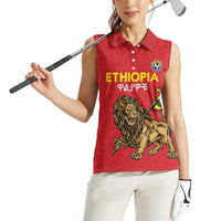 Custom Ethiopia Football Women Sleeveless Polo Shirt Come On Walia Ibex