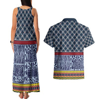 Toghu Bamenda Couples Matching Tank Maxi Dress and Hawaiian Shirt Cameroon North West Traditional Pattern