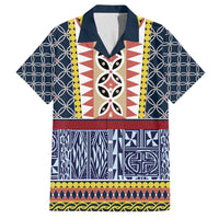 Toghu Bamenda Family Matching Off The Shoulder Long Sleeve Dress and Hawaiian Shirt Cameroon North West Traditional Pattern