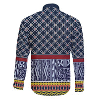 Toghu Bamenda Family Matching Off The Shoulder Long Sleeve Dress and Hawaiian Shirt Cameroon North West Traditional Pattern