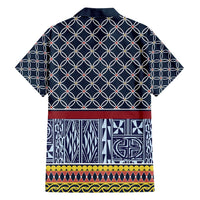 Toghu Bamenda Family Matching Off Shoulder Short Dress and Hawaiian Shirt Cameroon North West Traditional Pattern