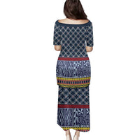 Toghu Bamenda Family Matching Puletasi and Hawaiian Shirt Cameroon North West Traditional Pattern