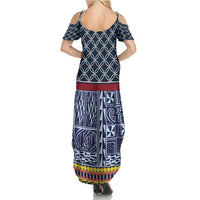 Toghu Bamenda Family Matching Summer Maxi Dress and Hawaiian Shirt Cameroon North West Traditional Pattern