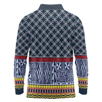 Toghu Bamenda Long Sleeve Polo Shirt Cameroon North West Traditional Pattern