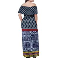 Toghu Bamenda Off Shoulder Maxi Dress Cameroon North West Traditional Pattern