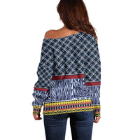 Toghu Bamenda Off Shoulder Sweater Cameroon North West Traditional Pattern