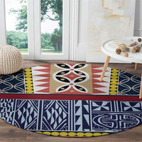 Toghu Bamenda Round Carpet Cameroon North West Traditional Pattern