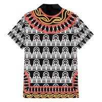 Cameroon Toghu Traditional Pattern Family Matching Long Sleeve Bodycon Dress and Hawaiian Shirt