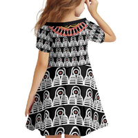 Cameroon Toghu Traditional Pattern Family Matching Short Sleeve Bodycon Dress and Hawaiian Shirt