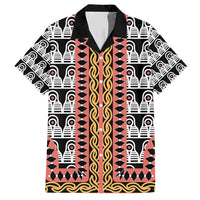 Cameroon Toghu Traditional Pattern Family Matching Short Sleeve Bodycon Dress and Hawaiian Shirt