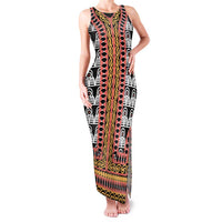 Cameroon Toghu Traditional Pattern Family Matching Tank Maxi Dress and Hawaiian Shirt