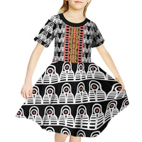 Cameroon Toghu Traditional Pattern Kid Short Sleeve Dress