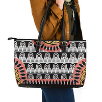 Cameroon Toghu Traditional Pattern Leather Tote Bag