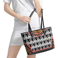 Cameroon Toghu Traditional Pattern Leather Tote Bag