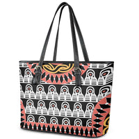 Cameroon Toghu Traditional Pattern Leather Tote Bag