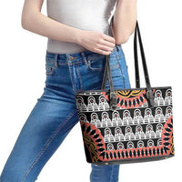 Cameroon Toghu Traditional Pattern Leather Tote Bag