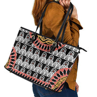 Cameroon Toghu Traditional Pattern Leather Tote Bag