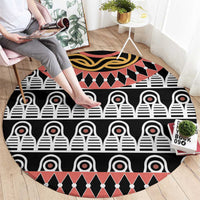 Cameroon Toghu Traditional Pattern Round Carpet