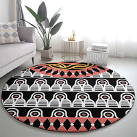 Cameroon Toghu Traditional Pattern Round Carpet
