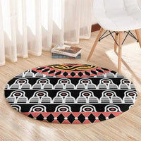 Cameroon Toghu Traditional Pattern Round Carpet