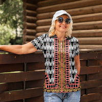 Cameroon Toghu Traditional Pattern Women Polo Shirt