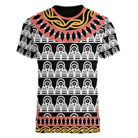 Cameroon Toghu Traditional Pattern Women V-Neck T-Shirt
