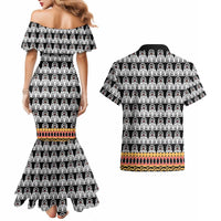 Cameroon Traditional Couples Matching Mermaid Dress and Hawaiian Shirt Toghu Pattern