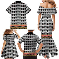 Cameroon Traditional Family Matching Mermaid Dress and Hawaiian Shirt Toghu Pattern